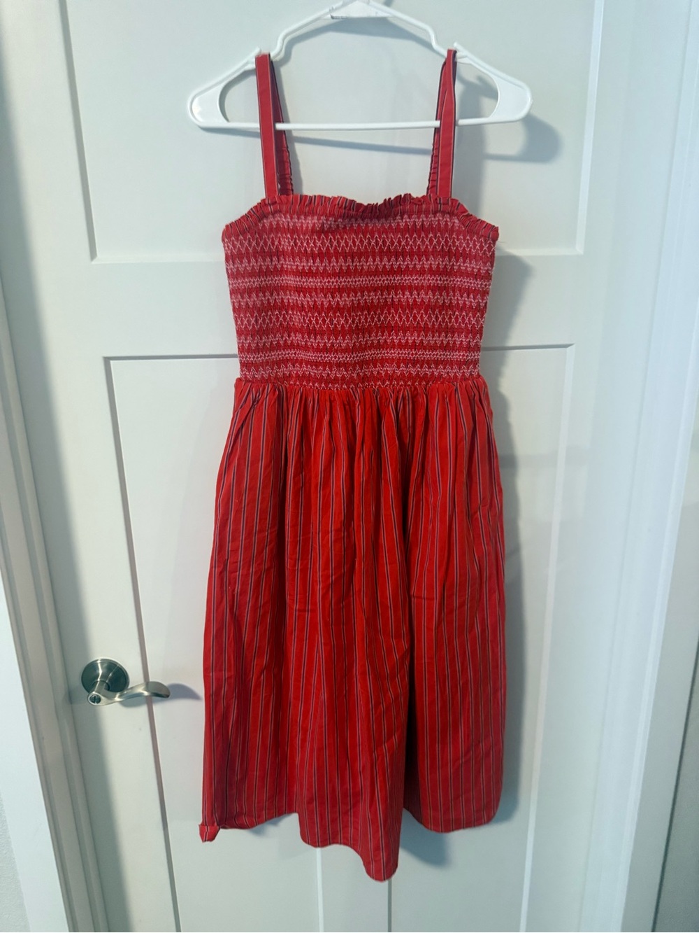 J.crew  Red Smocked Sundress with Straps NWT Medium Petite